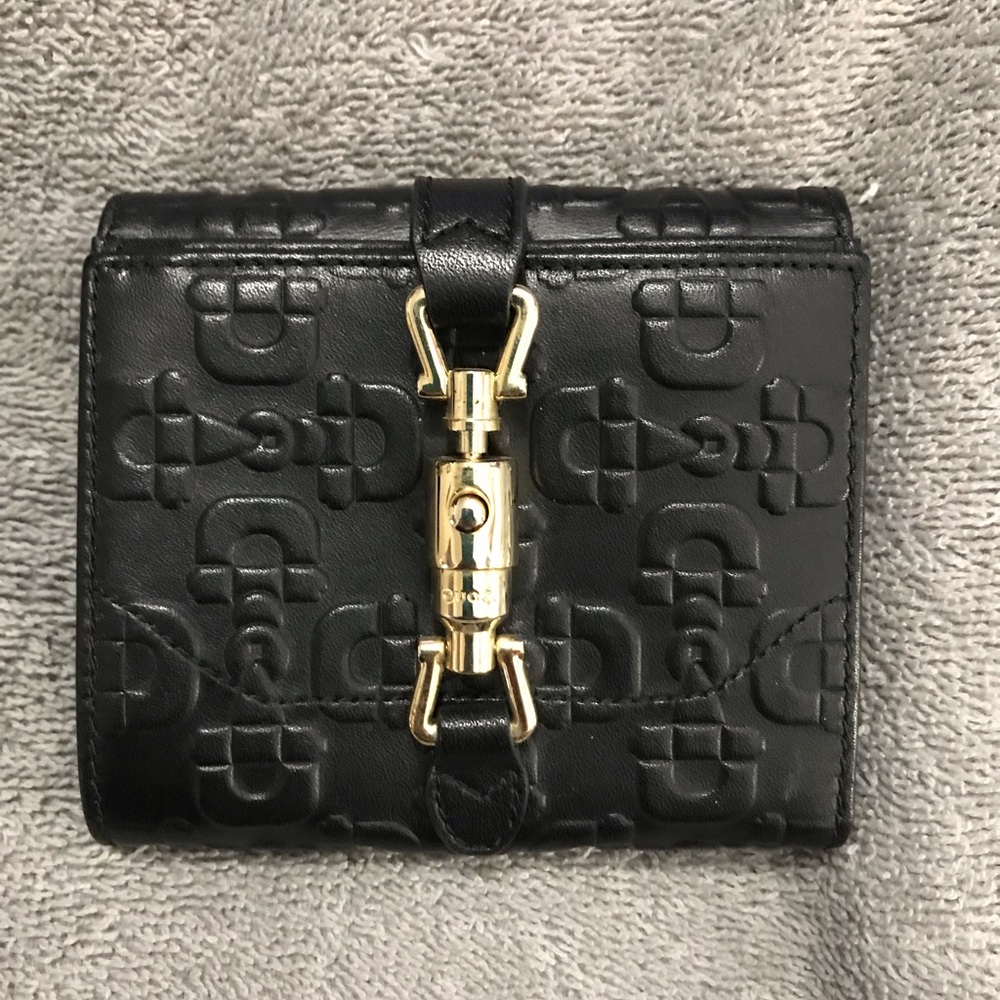Gucci French leather horsebit wallet